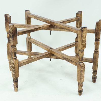 Sale Photo Thumbnail #49: Solid Carved Wood Collapsible Tray Table Base