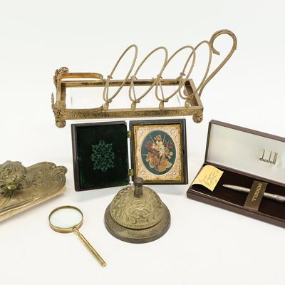 Sale Photo Thumbnail #312: Group of Six Victorian Antique Desk Accessories