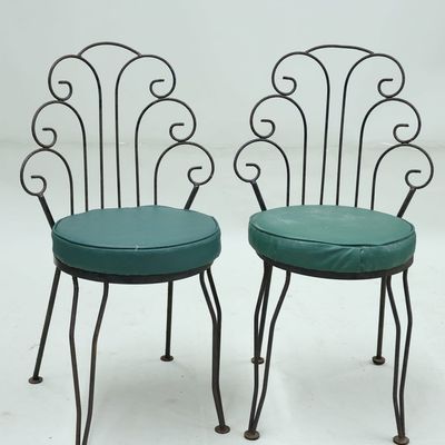 Sale Photo Thumbnail #130: Pair of Vintage Wrought Iron Ice Cream Parlor Chairs