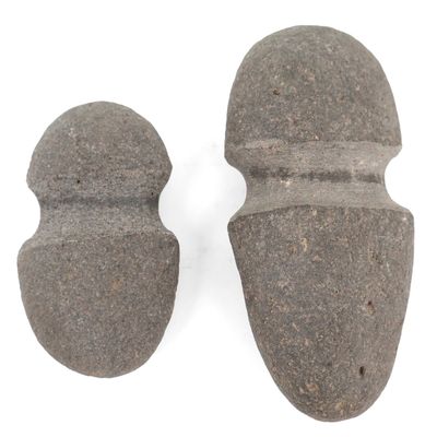 Sale Photo Thumbnail #378: Two Full Grooved Stone Axe Heads, 20th C.