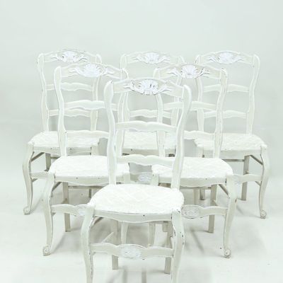Sale Photo Thumbnail #63: Set of Six French Country Dining Chairs