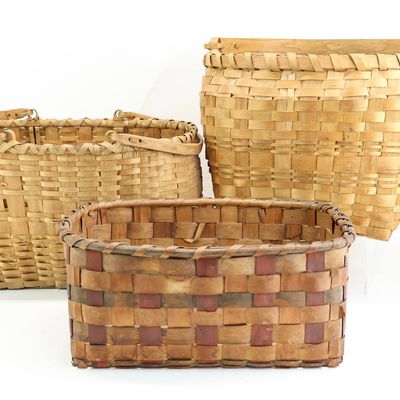 Sale Photo Thumbnail #155: Group of Three Native American Woven Baskets
