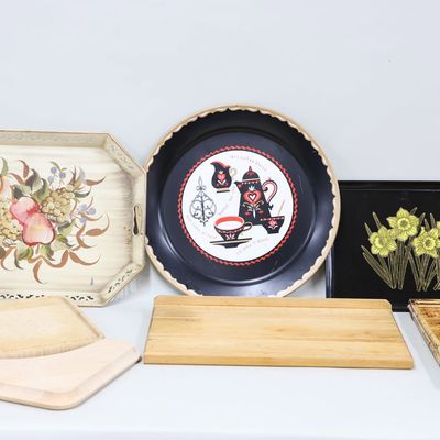 Sale Photo Thumbnail #331: Group of Assorted Trays and Wooden Cutting Boards