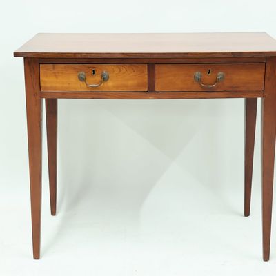 Sale Photo Thumbnail #71: Antique Fruitwood Two Drawer Work Table