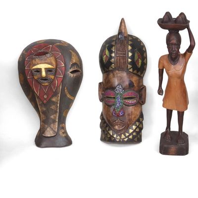 Sale Photo Thumbnail #368: Group of Tribal Style Masks and Figurals