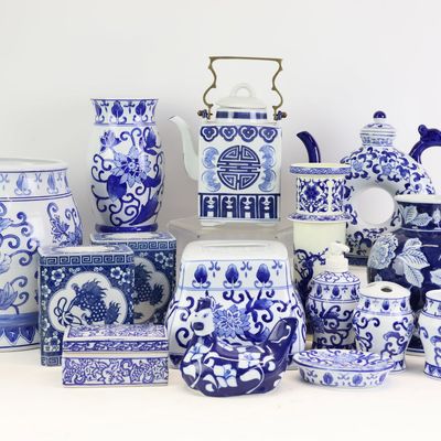 Sale Photo Thumbnail #317: Group of Assorted Blue and White Articles
