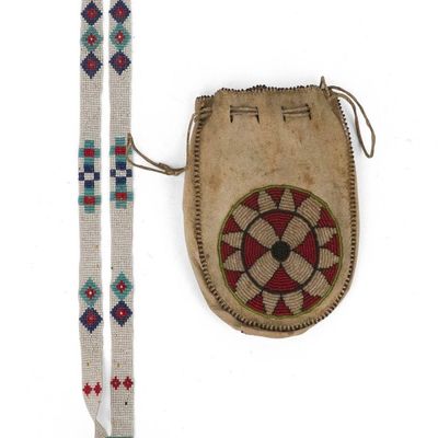 Sale Photo Thumbnail #372: Native American Beaded Leather Pouch