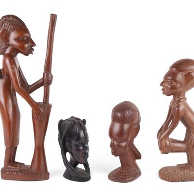 Sale Photo Thumbnail #377: Four African Style Carved Wood Figures