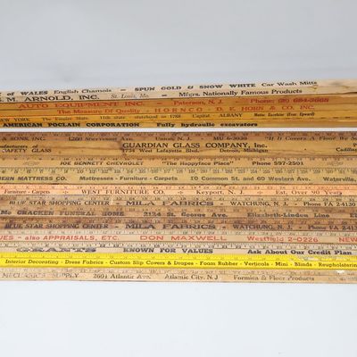 Sale Photo Thumbnail #233: Vintage Group of 17 Assorted Advertising Yardsticks