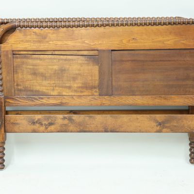 Sale Photo Thumbnail #50: Vintage Solid Wood Bobbin Frame Bed