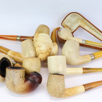 Sale Photo Thumbnail #207: Vintage Group of 10 Assorted Meerschaum Pipes
