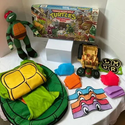 Ninja Turtles Lot Including Plushie, Puzzle, Costumes And More