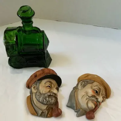 Glass Train And Railroad Men Decor 
