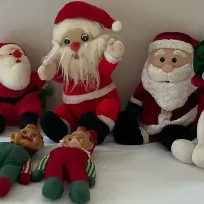 Vintage Santa & Christmas Friends Plushies  