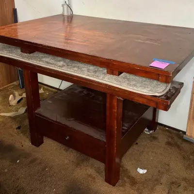 Dark Wood Drafting Desk 