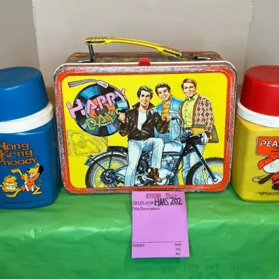 Happy Days 1970’s Thermos Lunchbox, Peanuts Thermos, And Hong Kong Phooey Thermos