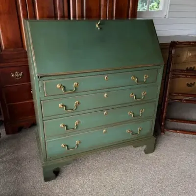 Green secretary desk