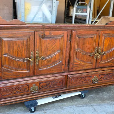 2 piece wood china cabinet (bottom)