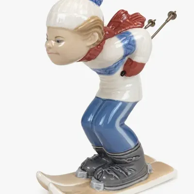 Vintage Lladro #4970 “Skier” Porcelain Figurine With Original Box