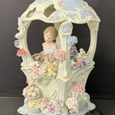 Lladró Limited Edition “Gazebo in Bloom” #1865 Porcelain Sculpture w/ Original Box & Documents