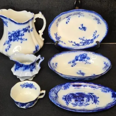 Antique W.H. Grindley Flow Blue China Lot