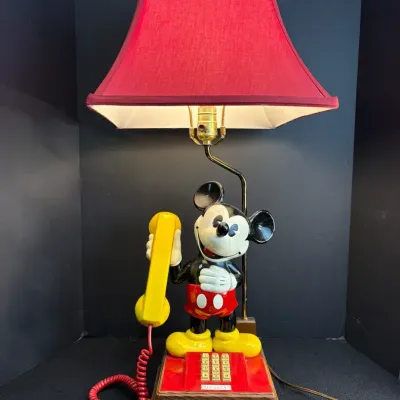 Vintage Mickey Mouse Telephone Lamp Combo