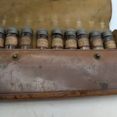 Antique Leather Grass Seed Salesman Sample Case