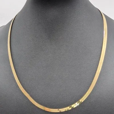 14K Gold Herringbone Necklace 