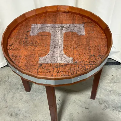 Tennessee Volunteers Barrel Top Accent Table
