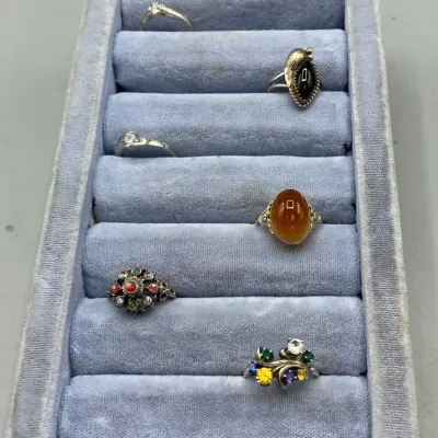 6 Sterling & 800 Silver Rings
