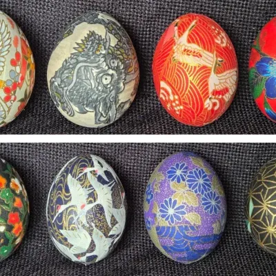 Japanese Washi & Chiyogami Paper Decorated Egg Shells