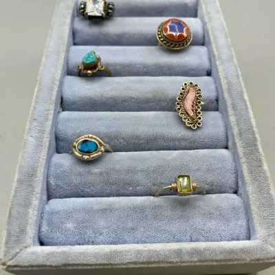 6 Unmarked Silver Rings