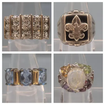 Four Sterling Silver Rings