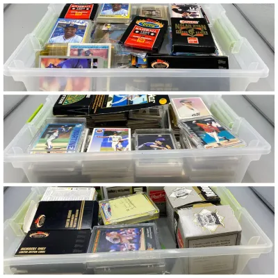 3 Bins of Mixed, Mostly 1990’s, Baseball Cards