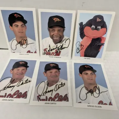 6 Signed Baltimore Orioles 3x5 Photos