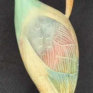 Vintage Hand-Carved Wood Heron