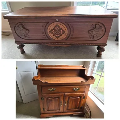 Young Republic Vintage Dry Sink & Cedar Chest