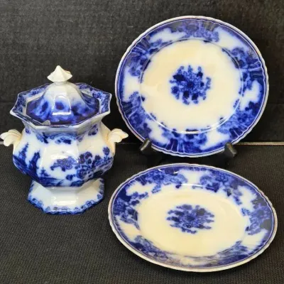 Thomas Hughes & Sons Salad Plates & Sugar Bowl