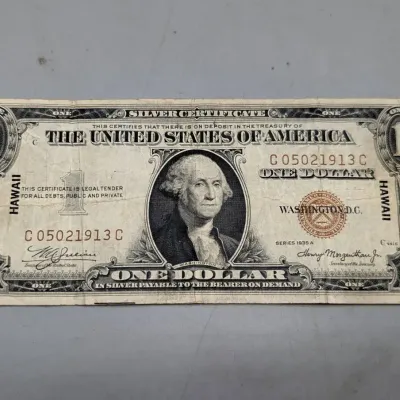 1935 $1 Silver Certificate WWII "Hawaii" Note