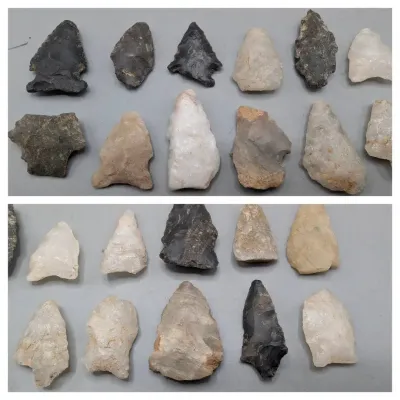 20 Excavated Stone Arrow Heads