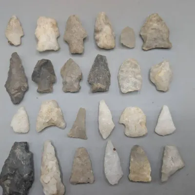 24 Native American Stone Arrow Heads