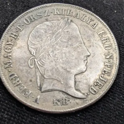 Pin Made From 1848 Silver 20 Kreuzers Coin