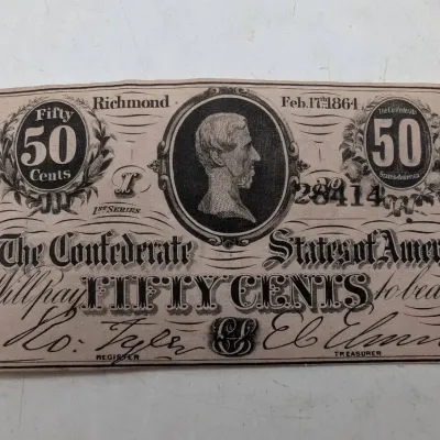 1864 Confederate 50 Cent Note