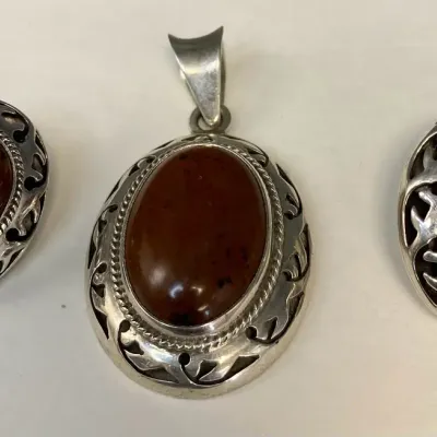 Sterling Silver Pendant with Matching Earrings