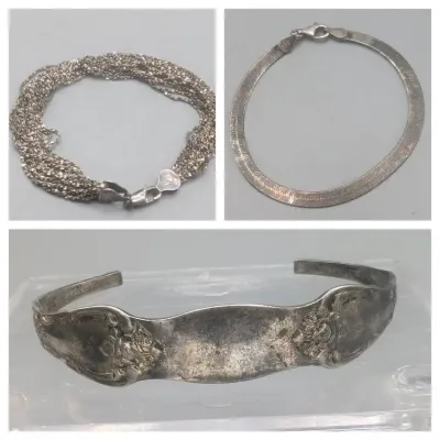 3 Sterling Silver Bracelets 