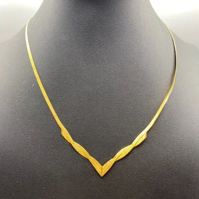 14K Herringbone Necklace 