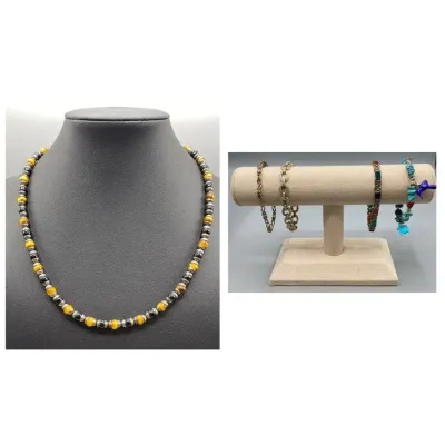 4 Sterling Silver Bracelets and 1 Necklace 