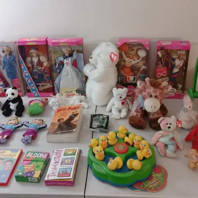 Toys lot - New Barbies, Ty, Dr Seuss, Tamagotchi, Cabbage Patch+++