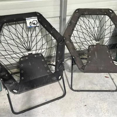 2 Black Bungee Chairs 33x33