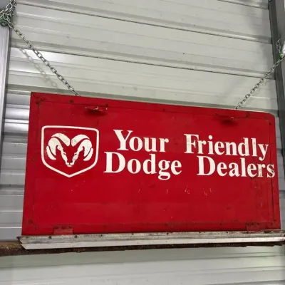 Vintage Metal Dodge Ram Garage Sign 48x25